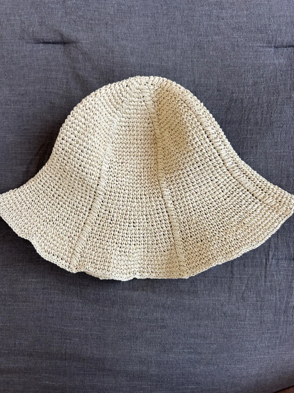 Anthropologie Wide Brim Crochet Straw Sun Hat - Natural